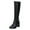 A, variant on Bmisegm Women's Autumn and Winter New Round Thick Heel Leather Side Zipper Middle Shoes Boots for Women White 8