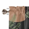 thumbnail image 5 of Tier Curtains 45 Inches Long, Boho Black Window Treatment Curtain Drapes, Brown Modern Stripes Moon Abstract Leaf Window Half Privacy Curtains for Bedroom Bathroom, 42"x45", 2 Panels, 5 of 7