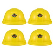 Hemoton Toyvian 4pcs Construction Hard Hats Plastic Kids Party Hat Engineering Cap (Yellow)