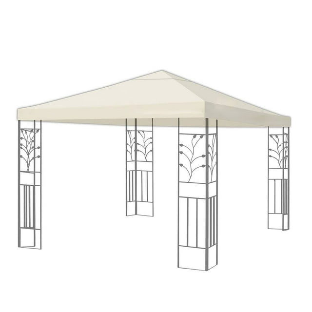 ziyahi Toit de Gazebo de Remplacement pour Parasol de Patio Extérieur, Housse Imperméable en Polyester, Auvent Pare-Soleil, Beige