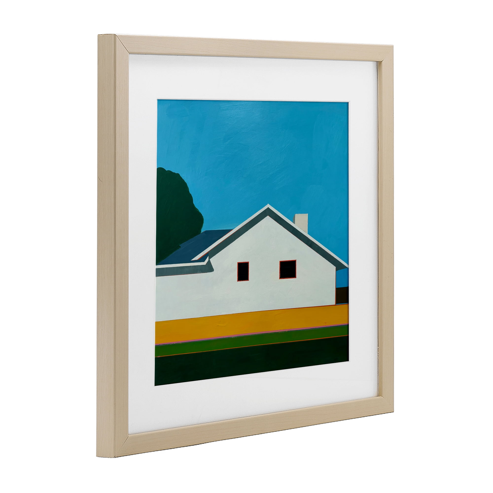 Stupell Industries Sunkissed Suburbia House Birch Framed Print Under Glass, design by Jan Weiss