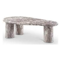 Pemberly Row Contemporary Brown Indoor/Outdoor Concrete Coffee Table