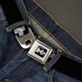 thumbnail image 2 of GM General Motors Belt, Seatbelt Buckle Belt, H2 Black Silver Logo Repeat, 30 to 44 Inches, 2 of 9