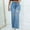 Sky Blue, variant on Womens High Waisted Wide Jeans Stretchy Distressed Straight-leg Ripped Denim Pants