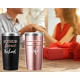thumbnail image 4 of Husband and Wife Couple Tumbler.20oz Stainless Steel Travel Mug Set.Engagement Wedding Anniversary Valentine’s Day Bridal Shower Gifts for His Hers Bride Groom Newlyweds Women Men(Black/Rose Gold), 4 of 6
