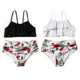 thumbnail image 6 of Toddler Girls Swimsuits Bathing Suits Padded Ruffled Top And Floral Bottoms Swimwear Kids Sunsuit Tankini Suit 7-11 Years, 6 of 6