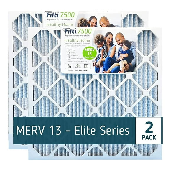 Filti 7500 Filtre à Air Plissé pour Maison HVAC 20x25x4 MERV 13 (2 Pack)