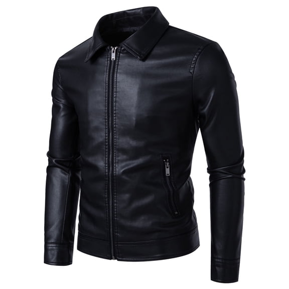 Men's Lightweight Business Jacket, PU Leather Coat Outerwear, Stylish Casual Wear for Daily Use, Perfect for Office and Formal Occasions