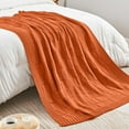 thumbnail image 5 of Xuniizn Soft Blankets, Throw Blanket for Couch, Flannel Sherpa Blanket Fleece Blanket for Adults, Cozy, Plush, Thicken, Reversible, Machine Washable, Orange, 5 of 7