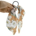 thumbnail image 5 of Unique Bargains 1 Pc Peony Triangle Ribbon Hair Elastic Band Coffee Color, 5 of 5