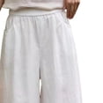thumbnail image 3 of Favoffer Women's Plus Size Straight Leg Pants Solid Color Thin Elastic High Waist Pocket Casual Ankle Trousers Relaxed Daily Bottom for All Day Wear, 3 of 6