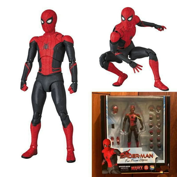 Marvel Avengers Hero Spiderman Far From Home Mafex 113 Spider Man Comic Ver Joints Movable Figure Model Toys 15cm