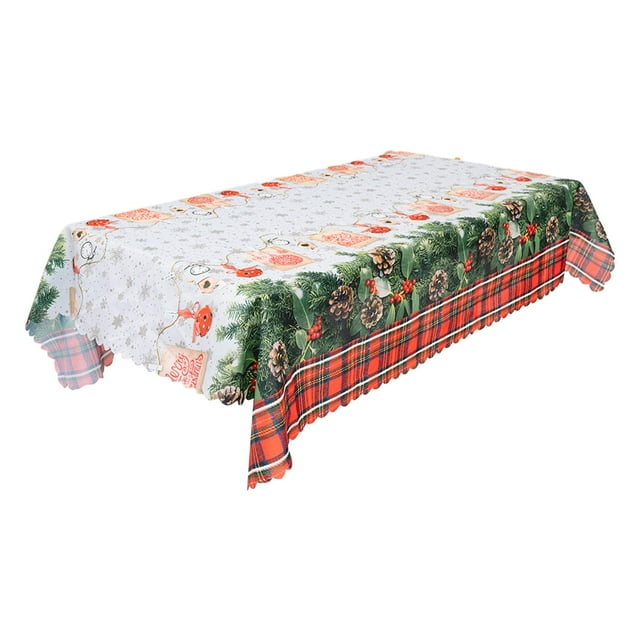 Nappe de Noël pour Tables Rectangulaires, Protège-Table en Tissu Moderne Style de Table B
