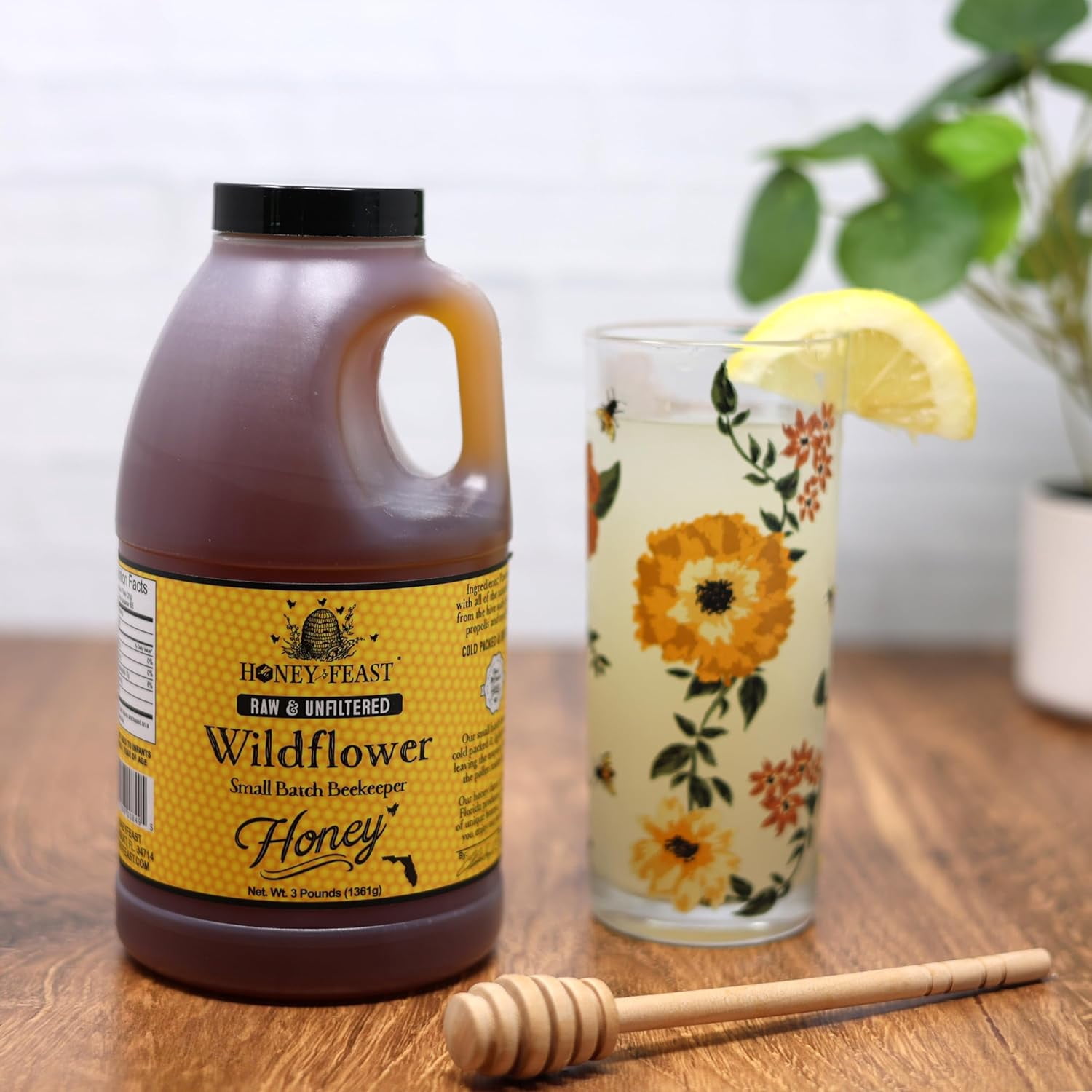 HONEY FEAST 3 Pounds Raw Wildflower Honey | from American Organic floral sources