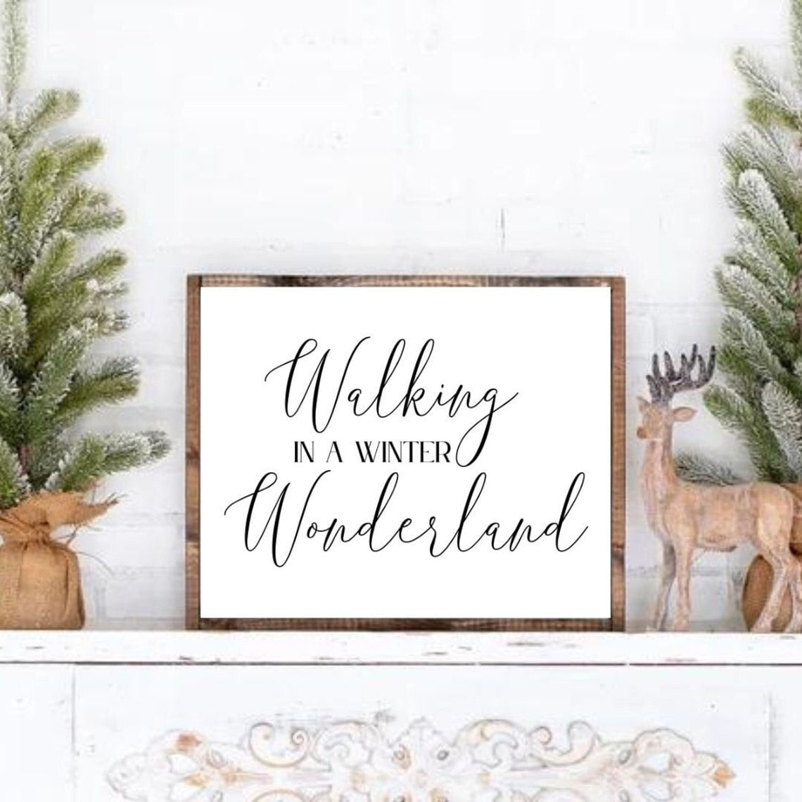Christmas Wall Art Winter Walking In Wonderland Minimalist Seasonal Living Room And Home Decor
