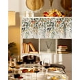 thumbnail image 3 of Fall Valances for Windows, Sage Green Eucalyptus Leaves Linen Background Rod Pocket Short Window Valance Curtains Holiday Window Treatment for Kitchen Living Room Bathroom, 42"x12", 3 of 6