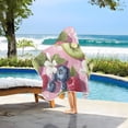 thumbnail image 3 of Yayeee Kids Hooded Towels Toddler Soft Absorbent Beach Bathing Wrap 50" x 23.5", Pink Blueberries, 3 of 5