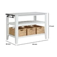 thumbnail image 5 of 3 Tier Kitchen Island with 3 Seagrass Removable Baskets, White, 5 of 5