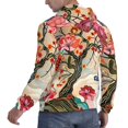 thumbnail image 6 of Kdxio Butterflies And Flowers Painting Print Mens Casual Hooded Collar Drawstring Hoodies Pullover Sweatshirts Casual Long Sleeve Shirts-Medium, 6 of 7