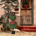thumbnail image 6 of Christmas Snowman Topiary,35.4'' Artificial Snowman Shaped Topiary Tree Pot with Red Bow Santa Hat,Boxwood Topiaries for Christmas Indoor Outdoor Home Porch Decor(1PCS,Flowerpot Style), 6 of 6