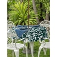 thumbnail image 3 of Outdoor Tablecloths with Umbrella Hole & Zipper, Dark Green Spring Floral Round Tablecloth 54 Inch, Farmhouse Flowers Elegant Pastoral Waterproof Table Cloth, Patio/Pool/Picnic Table Covers, 3 of 8