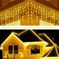 thumbnail image 4 of Cascadas de luces LED Blanco Cálido 6mts 300 luces navideñas decoración luminosa para fiestas,navidad,exteriores e interiores, iluminación para temporada navideña ahorro energético Dosyu DY-ICE300L-CSC, 4 of 10