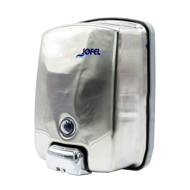 Despachador de Jabón Líquido Jofel Manual de Acero Inoxidable Futura Plata 1 Litro