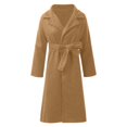 thumbnail image 5 of Womens Long Pea Coat Notch Lapel Trench Coat Winter Long Jacket with Belt Color: Khaki Size: M, 5 of 5