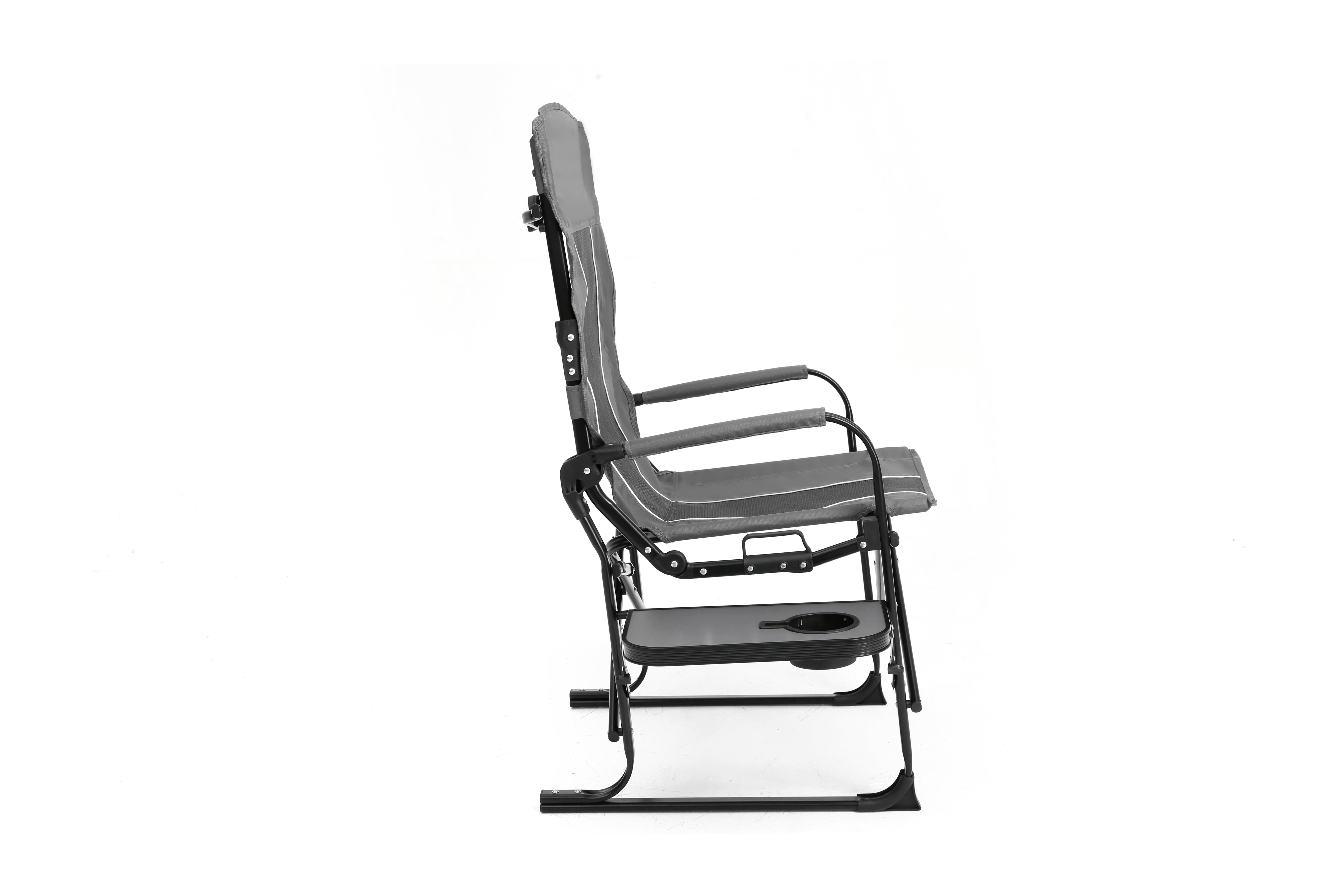 Oversized Folding Camping Directors Chair, Heavy Duty Steel Frame Portable Lawn Chair with Side Table, Cup Holder & Storage Pocket, 250LBS Capacity for Beach Fishing Picnic Outdoor