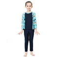 thumbnail image 4 of Glisme Girls Swimsuits Full Coverage Swimwear Long Sleeve Swim Shirt And Pants Sun Beach Outfit For Beach Pool Surfing Size 1 Year Navy, 4 of 8