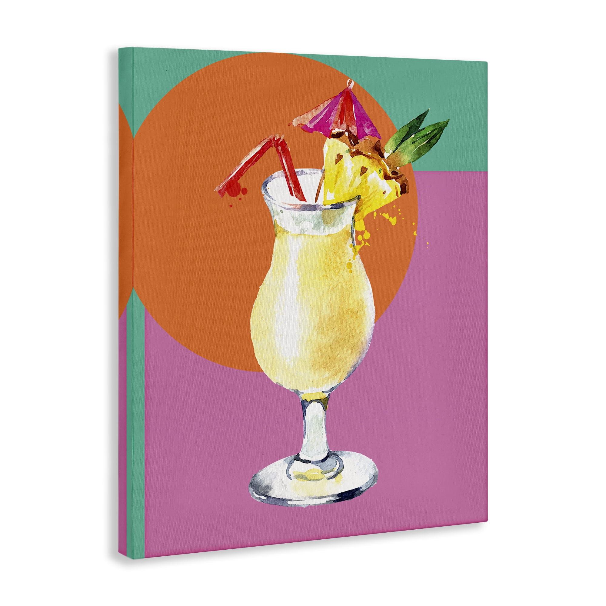 Stupell Industries Modern Tropical Cocktail Food & Beverage Painting Wrapped Canvas Art Print Wall Art, 36 x 48
