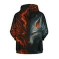thumbnail image 7 of Chaqlin Flame Cool Wolf Boys Casual Zip Up Jacket Hooded Long Sleeve with Pockets Lightweight Sporty Top Kids Size 8-10, 7 of 7