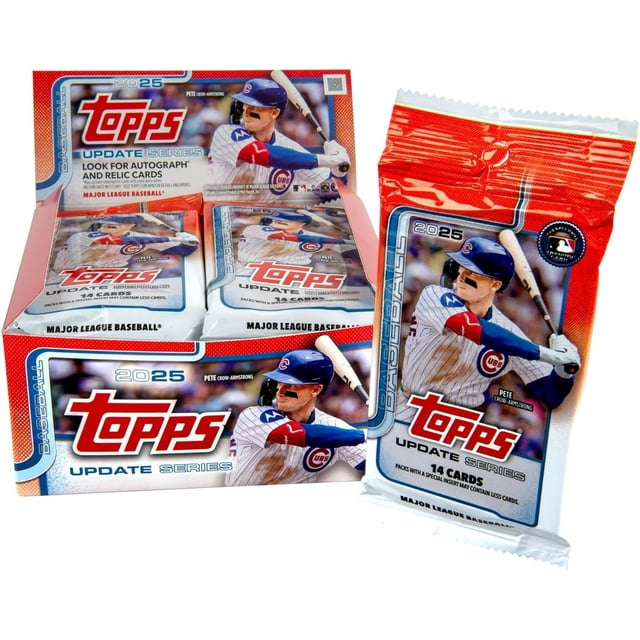 2025 Topps Updates Baseball Trading Cards 20ct Booster Display Box, Look for Rookie Cards!