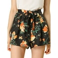 thumbnail image 6 of DARING DIVA Juniors Self Bow Tie Elastic High Waist Summer Beach Culottes Shorts, 6 of 6