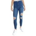 thumbnail image 1 of Almost Famous Juniors’ High-Rise Ripped Jeggings, Medium Wash, 7, 1 of 2