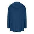 thumbnail image 6 of Lenpel Women's Hooded Cardigan Sweaters Casual Longs Sleeve V Neck Button down Ribbed Knit Jackets Casual Outwear Coats(Blue,X-Large), 6 of 6