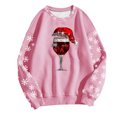 thumbnail image 3 of WILLBEST Sweat à Capuche Graphique de Noël pour Femmes, Col Rond, Imprimé Festif, Décontracté, 3 of 3