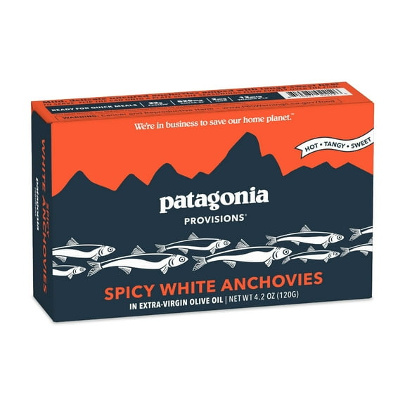 Patagonia Provisions Spicy White Anchovies | KKS1 Responsibly Sourced in Spain | 22g Protein & Gluten Free | 4.2 Ounce (Pack of 1)