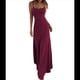 thumbnail image 3 of Vestido Básico de Estar por Casa para Mujer, Elegante, Sin Mangas, con Espalda Descubierta, Acanalado, Ajustado y Maxivestido. Vino Tinto M, 3 of 8