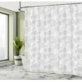 thumbnail image 5 of Ambesonne Grey Shower Curtain, Oriental Lace Pattern, 69"Wx70"L, White, 5 of 5