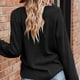 thumbnail image 2 of Knitted Sweater, Breathable Women Sweater Long Sleeve Pure Color  For Daily Life ANGGREK Negro M, 2 of 7
