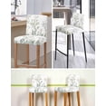 thumbnail image 5 of Sage Green Trees Bar Stool Covers Set of 2, Green Eucalyptus Leaves Stretch Washable Bar Chair Covers with Backs, Removable Pub Counter Height Chair Cover for Kitchen Dining Room Cafe, 5 of 7