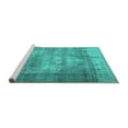 thumbnail image 2 of Ahgly Company Machine Washable Indoor Square Persian Turquoise Blue Traditional Area Rugs, 4' Square, 2 of 4