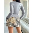 thumbnail image 5 of Women'S Slim Fitted Round Neck Cardigan Sweater Button Down Basic Knit Outerwear Light Gray S, 5 of 9