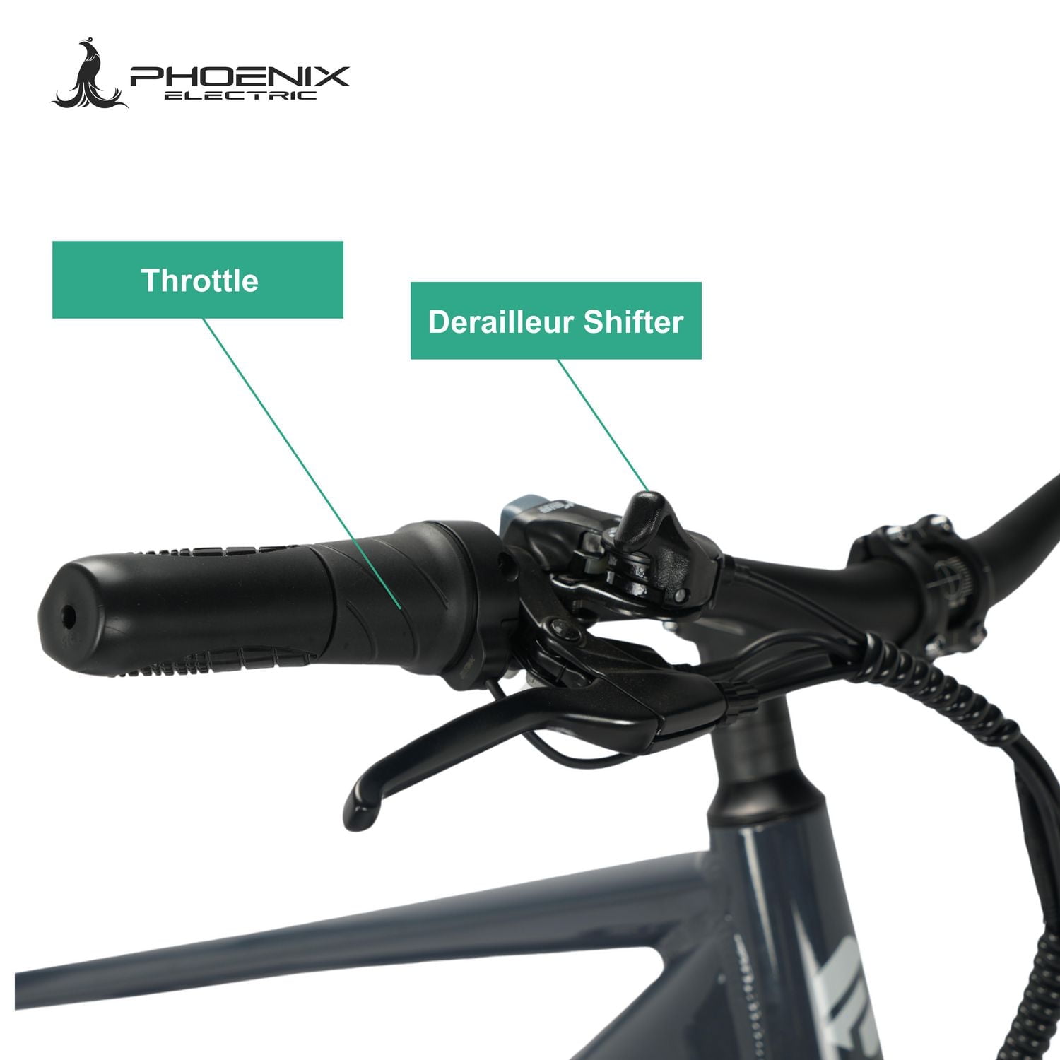 PHOENIX STEP-OVER 27,5 pouces avec suspension avant, E-Commutateur pour adultes, Gris, unisexe Portée : 25 - 40 miles