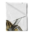 thumbnail image 2 of Japanese Soft Flannel Fleece Throw Blanket, Pattern of Classic Japanese Kabuto Custom Medieval Period, Cozy Plush for Indoor and Outdoor Use, 50" x 70", Grey Vermilion Yellow, by Ambesonne, 2 of 5