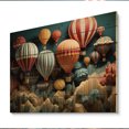 thumbnail image 2 of Designart "Mosaic Magic The Red Hot Air Balloon I" Hot Air Balloon Print on Natural Pine Wood, 2 of 5