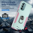thumbnail image 3 of NIFFPD Moto G Stylus 5G 2022 Case Shockproof Protective Phone Cover with Ring Kickstand for Motorola Moto G Stylus 5G 2022 Teal+Pink, 3 of 7