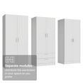 thumbnail image 4 of Madesa Garde-Robe Moderne 6 Portes 2 Tiroirs Organisateur de Garde-Robe pour Adultes avec Étagères et Espace de Suspension – Blanc, 4 of 11