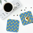 thumbnail image 5 of Pofeuu Cute Yellow Rubber Ducks Print Leather Coasters Set of 6, Round Cups Mugs Mat Pad for Home Kitchen Heat Resistant Drink Coasters,Square, 5 of 7